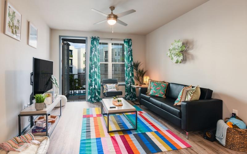 access to private balcony in living room