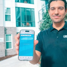 a man holding a phone